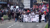Bordeaux 14 mars 2026 . Pour ces manifestant la police tue , mais les protègent pour manifester contre eux !